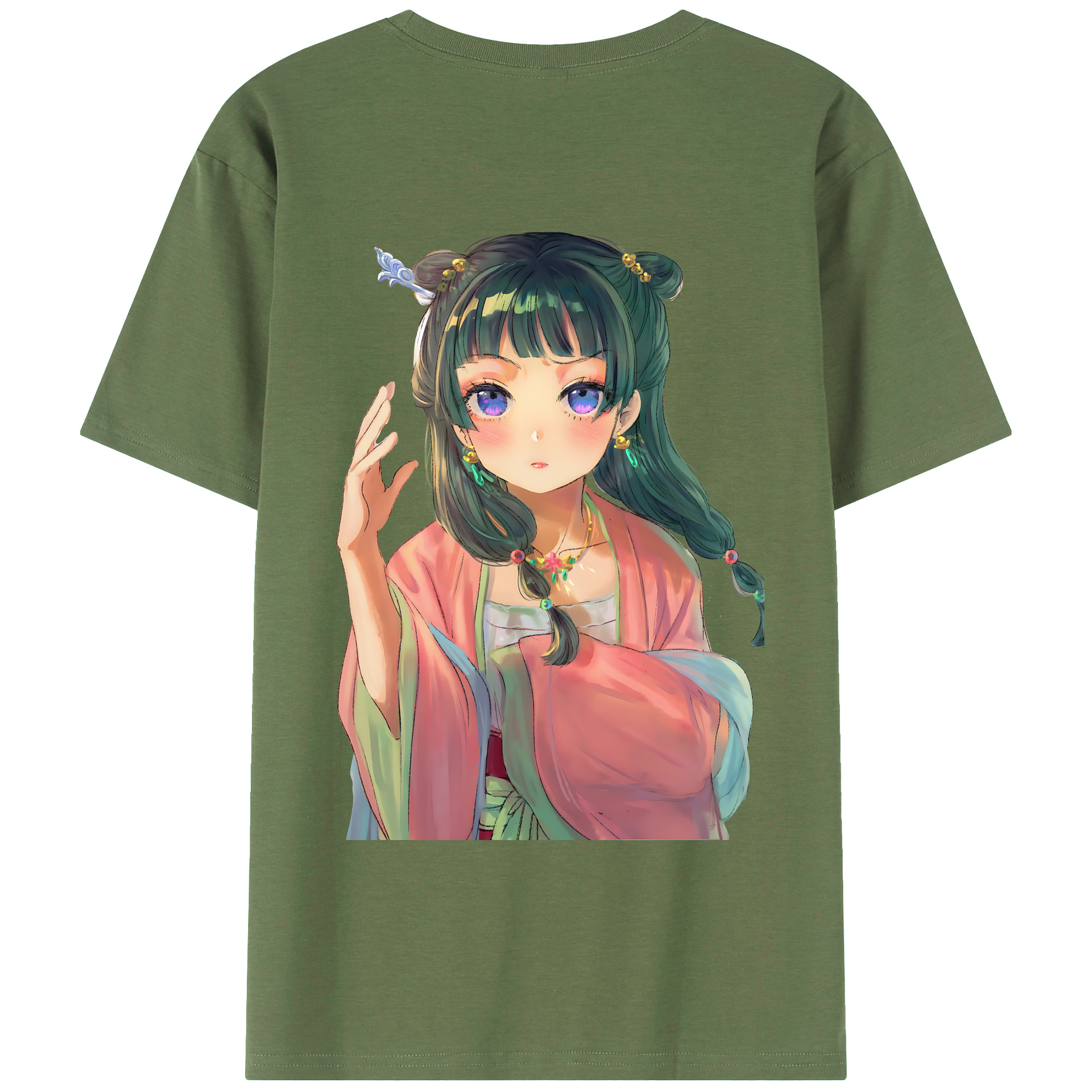 （画像用） 薬屋のひとりごと The Apothecary Diaries 綿100％ メンズ半袖Tシャツ（バックプリント） 通気性